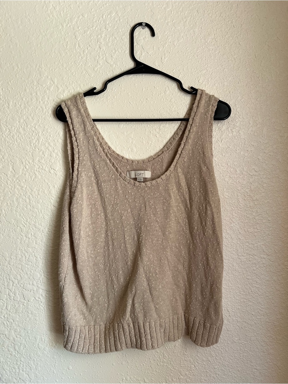 LOFT Neutral Beige Knit Tank